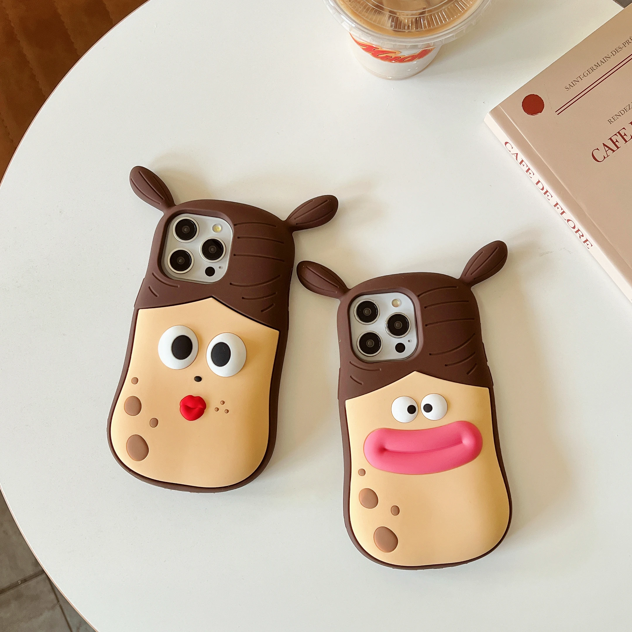 

Squeeze Toy Relieve Stress Fun Cute Girl Creativity Silicone Phone Case For iPhone 17 12 13 14 15 16 Pro Max Anti Drop Case