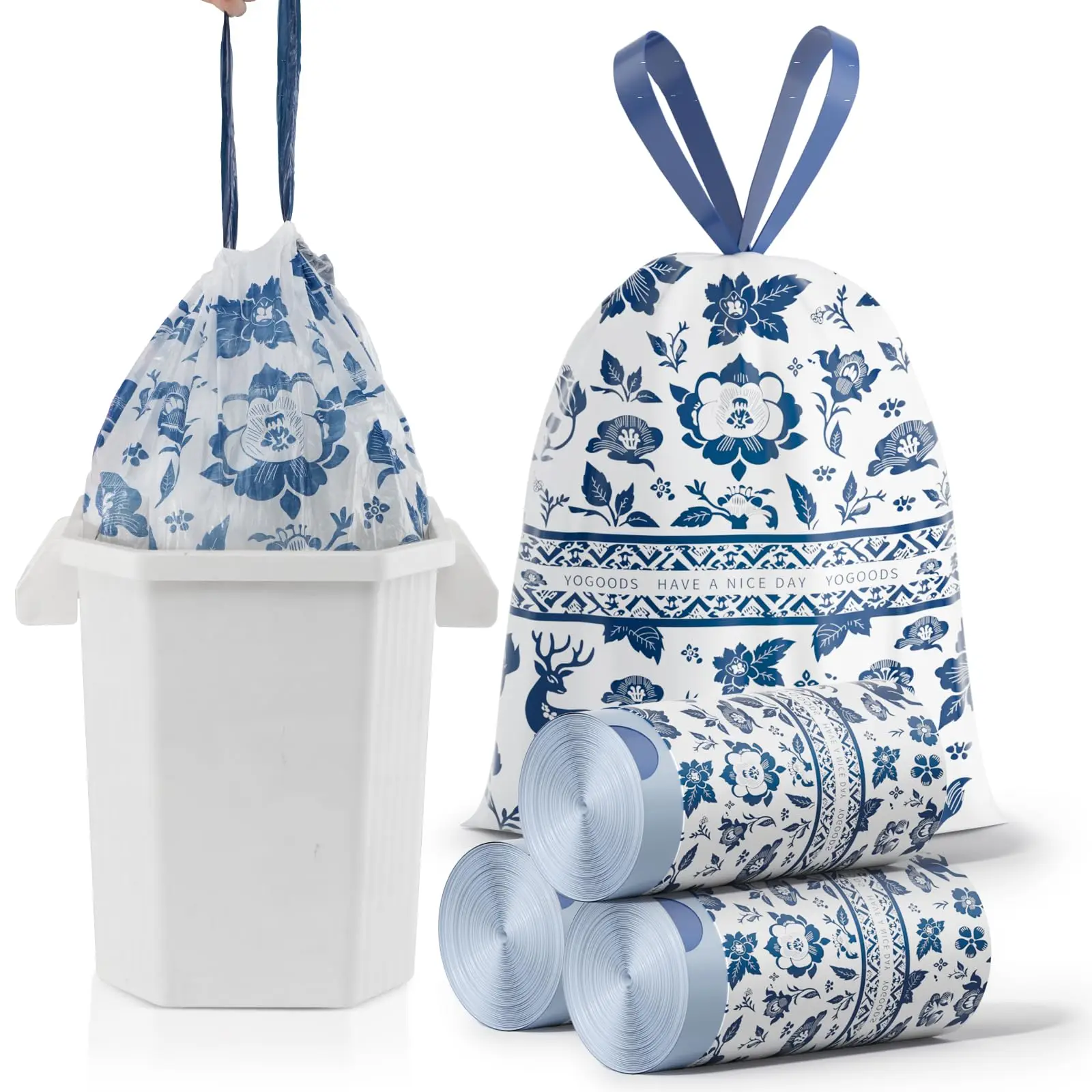 

8 галлонов, новый мешок для мусора без слез, утолщенный ручной мешок для мусора с автоматической застежкой, большой кухонный пластиковый пакет