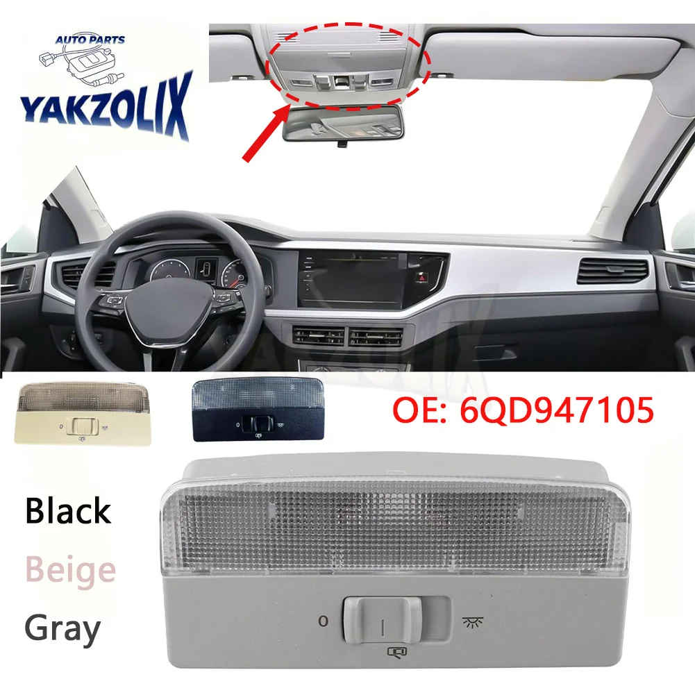 Car Interior Roof Reading Light Dome Lamp for VW Bora Seat Ibiza 2002 2003 2004 2005 Volkswagen Caddy 2004-2015 6QD947105