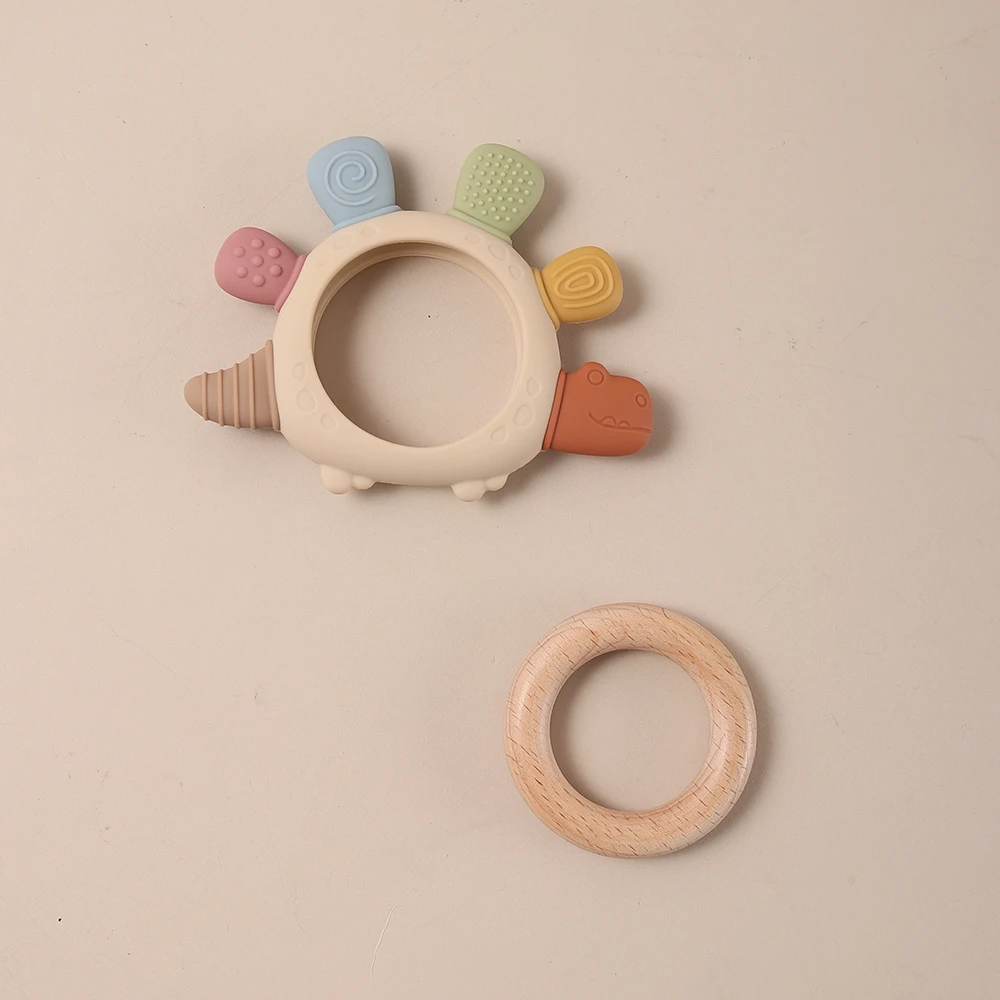Dinosaur Baby Silicone Bird Teether Food Grade Safe Teether Cute Teeth Pain Toy Teething Gift Oral Care Colorful Pop