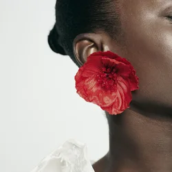 Vedawas Jewel Fabric Floral Earrings,Bohemian Handmade Beaded Cloth Banquet Party Women Accessories,Gifts for Lover and Friends