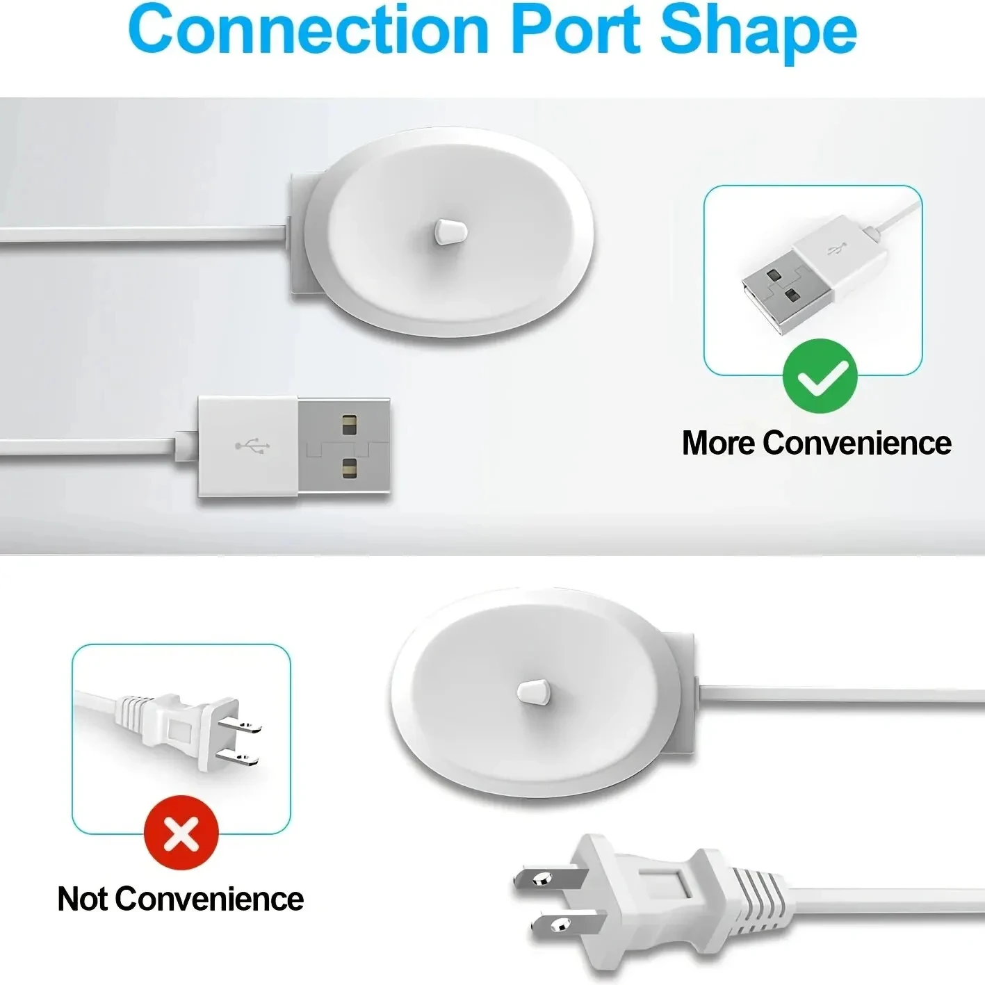 قطعة واحدة من شاحن بديل لفرشاة الأسنان الكهربائية للحصول على المزيد من الأمان المتوافق مع معظم فرشاة الأسنان أورال بي