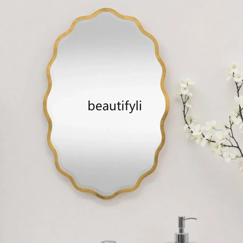 

B06 French vintage bathroom mirror medieval American home bathroom bedroom, wall-mounted decorative mirror