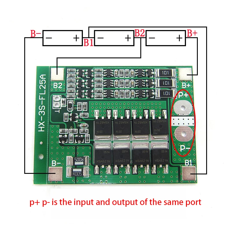 3S 25A Li-Ion 18650 BMS PCM Batterieschutzplatine BMS PCM mit Balance für Li-Ionen-Lipo-Batteriezellenpaket