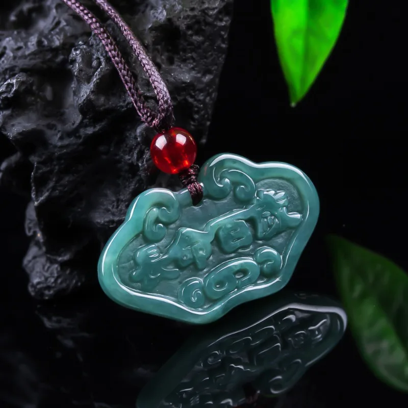 

Natural Jade A-grade Handmade Carved Long-life Lock Pendant, Fashionable Boutique Jewelry, Men's and Women's Necklaces, Gifts