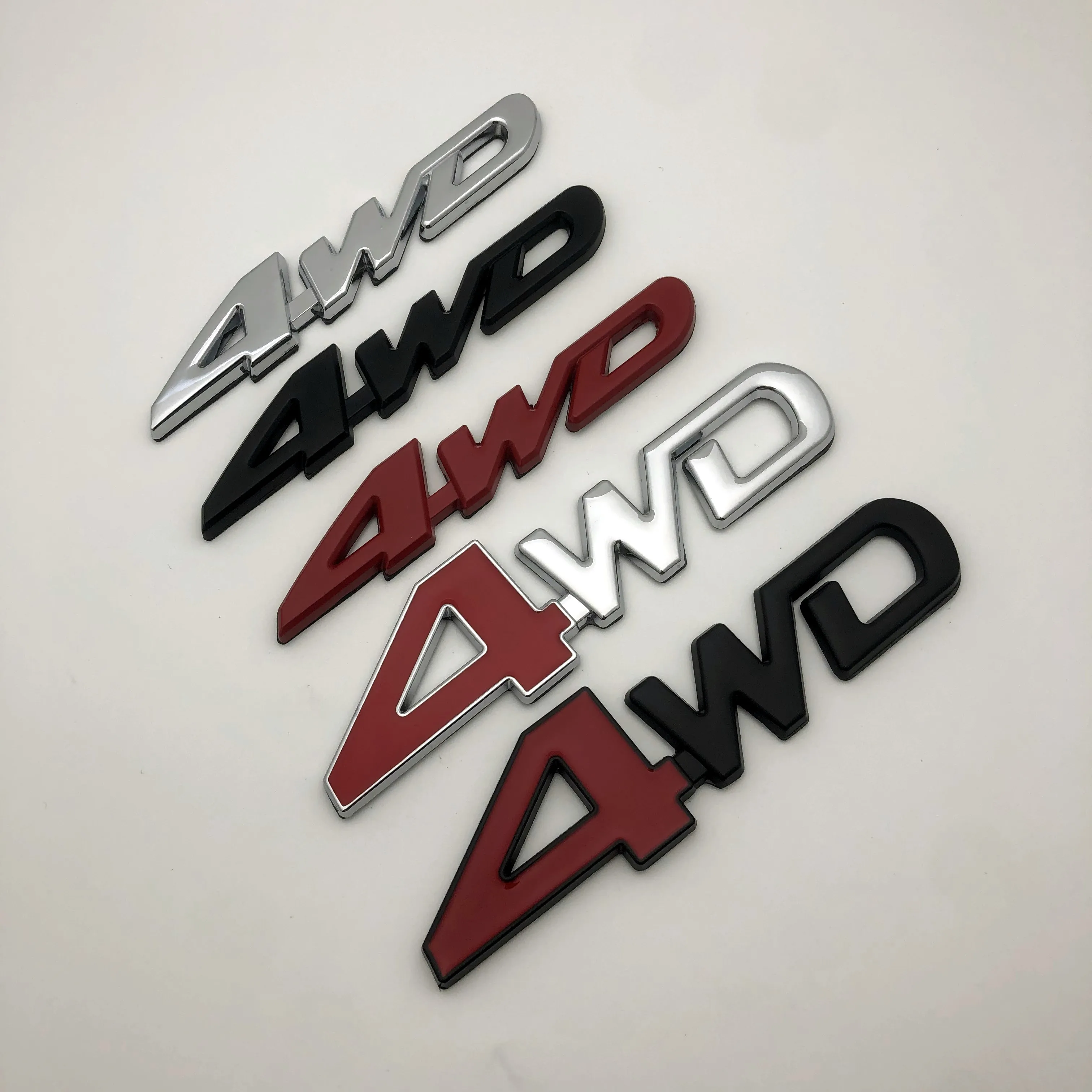 

3D Metal 4WD Letters Logo Badge Car Rear Trunk Emblem Sticker Decal Self-adhesive SUV Sticker Car Decoration Accessories