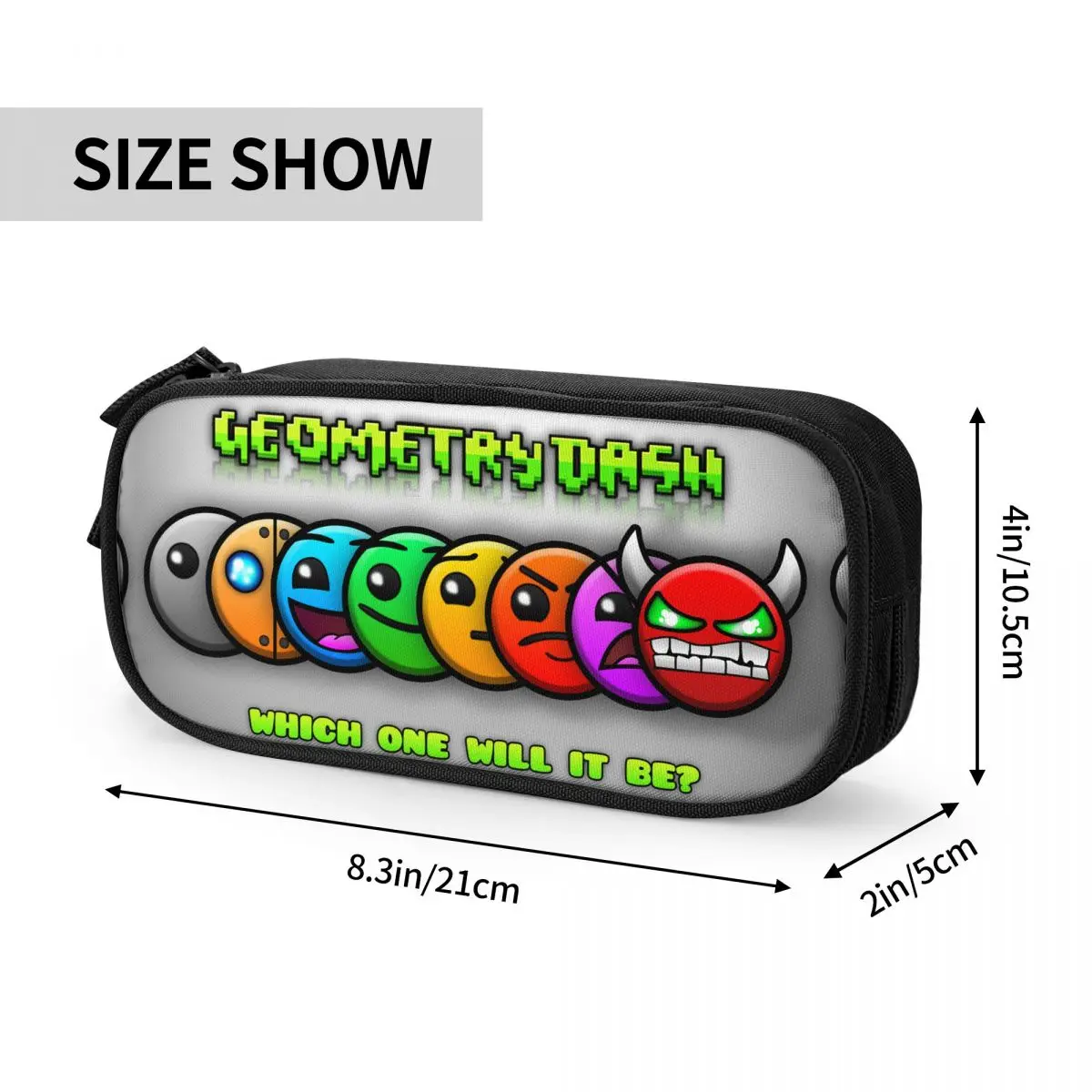 Video Game Geometry Dash Pencil Cases for Student Gifts Pen Box Pencil Bag Large Storage Pencil Pouch