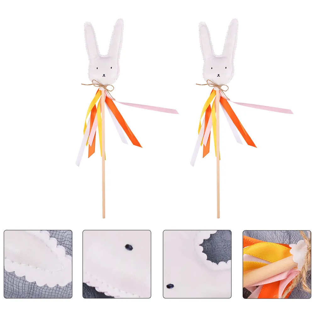 

Набор из 2 пасхальных волшебных палочек с кроликами для детских праздников, декораций и подарков