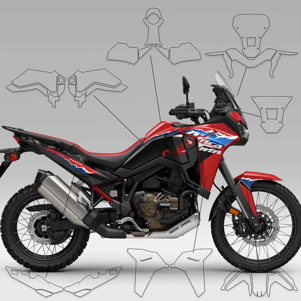 For Honda CRF 1100 L Africa Twin Invisible Fairing Windshield Paint Protection TPU stickers CRF1100L PPF Paint Protective