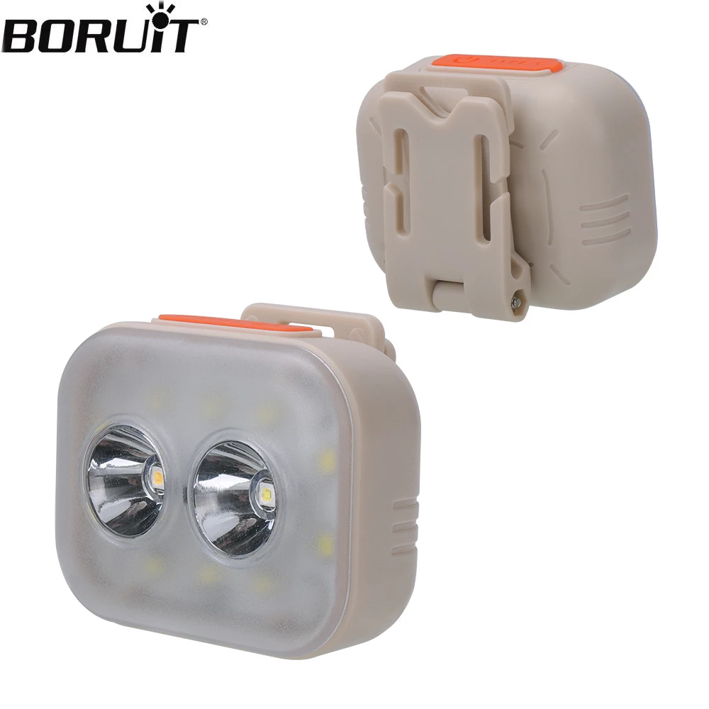 BORUiT LED Cap Clip Headlamp 300LM USB-C Rechargeable Mini Waterproof Headlight Portable Outdoor Camping Fishing Head Torch
