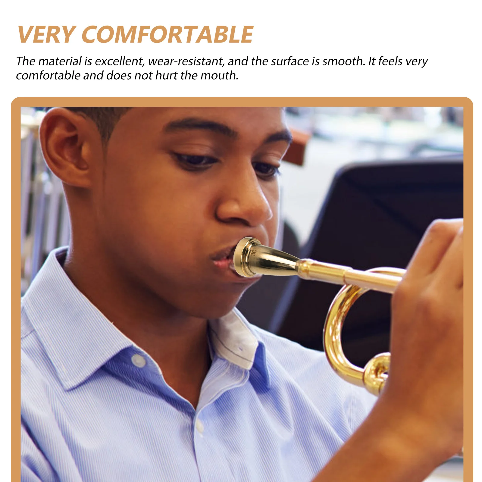 

Trumpet Mouthpiece Copper Alloy Accessories for Beginners Easy Clean Portable Music Instrument Small Size Lightweight Suitable