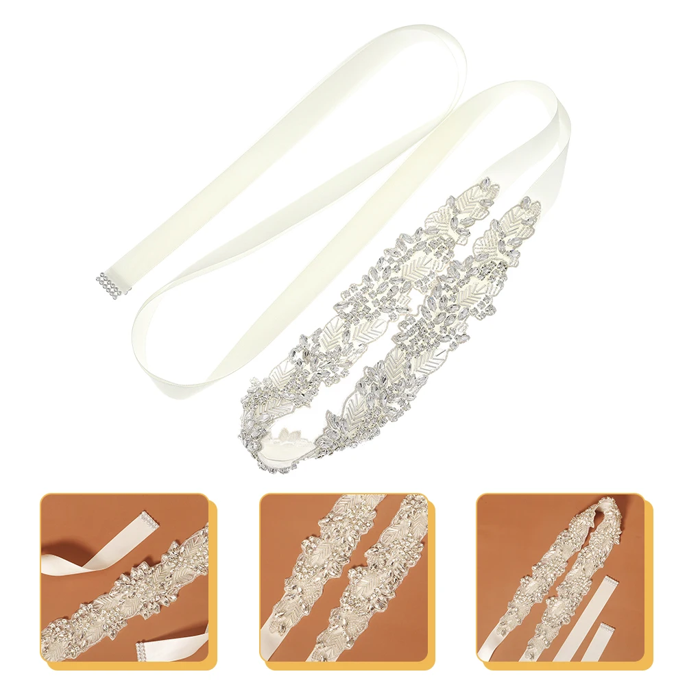 

Rhinestone Belt for Wedding Dress Women Accessories Self Tie Design Adjustable Glamorous Bride Bridal Gown Elegant Party