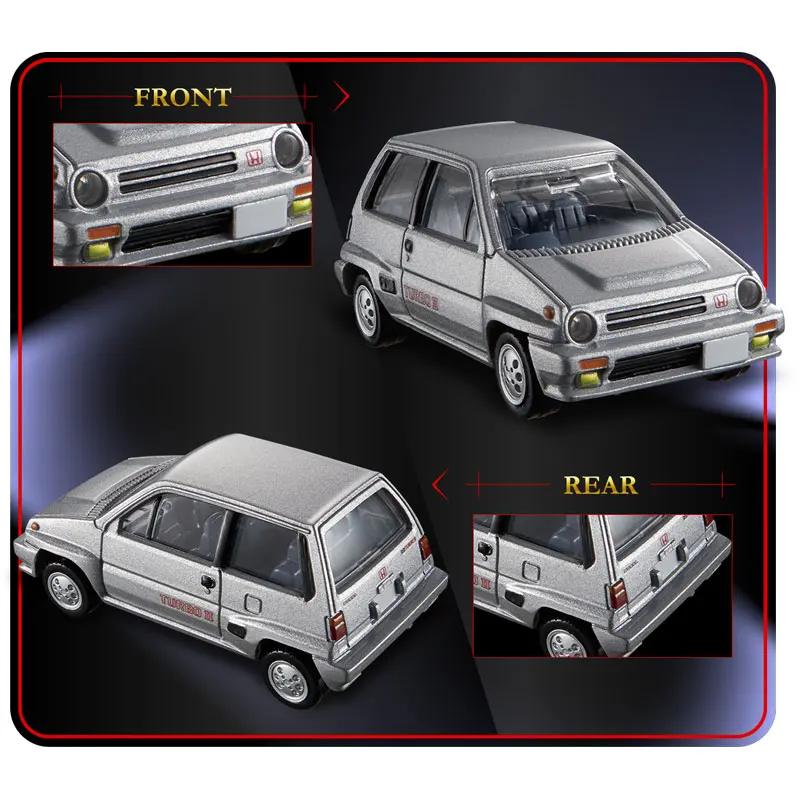 TAKARA TOMY-Modèle de simulation en alliage moulé sous pression Honda City, boîte noire TP35, collection de jouets décoratifs pour enfants, cadeaux pour enfants