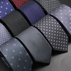 Corbata de flores de Cachemira a rayas para hombres, corbata de negocios, accesorios de cuello de novio, regalo de boda de puntos, gris, azul, nuevo diseño, envío directo