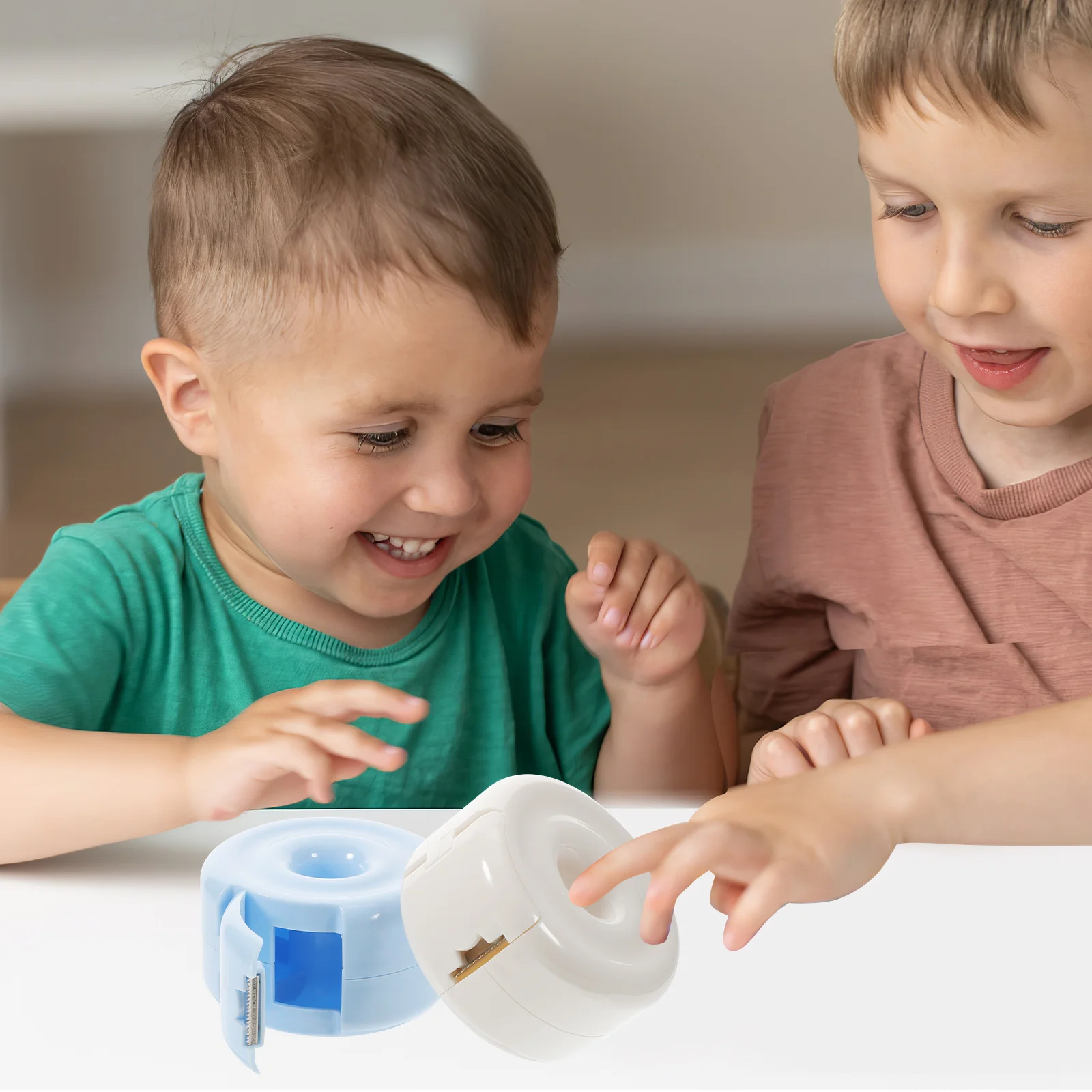 2 قطعة موزع الشريط سطح المكتب مكتب التموين قابلة لإعادة الاستخدام المحمولة القاطع للمنزل ورشة عمل المدرسة حامل ملصق الشريط العملي #3