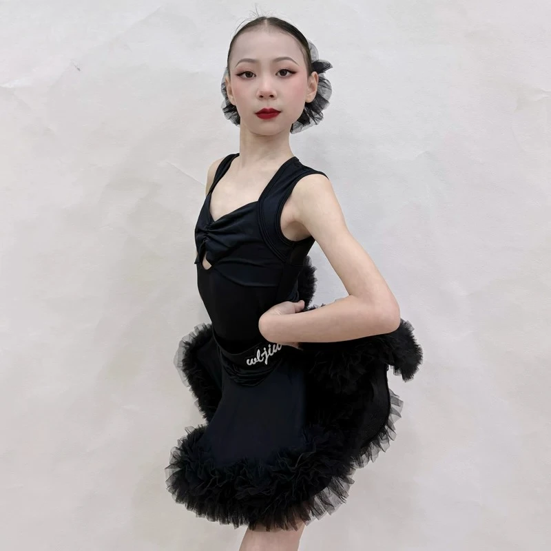 Children's Latin dance training suit, women's high-end stage performance suit, girl's dance suit, professional Latin dance suit