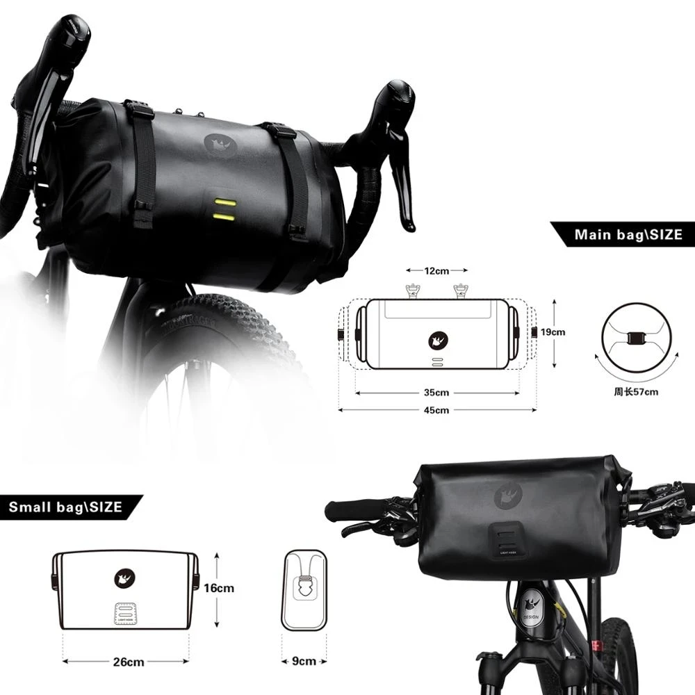 Rhinowalk Bicycle Handlebar Bag 4L-12L Bike Bag Backpack Multifunctional MTB Cycling Bag Front Tube Bag Bike Accessories