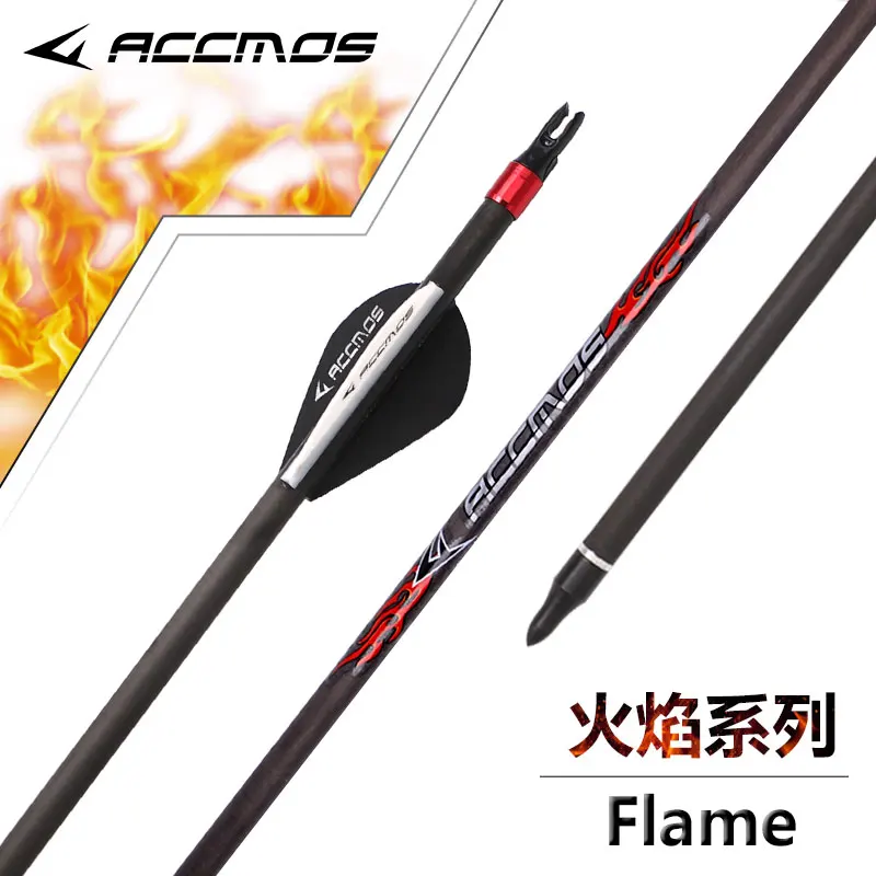 6/12pcs ID6.2mm Pure Carbon Arrow Spine 250 300 350 400 500 600 700 800 Carbon Arrow Archery Recurve Compound Bow Hunting