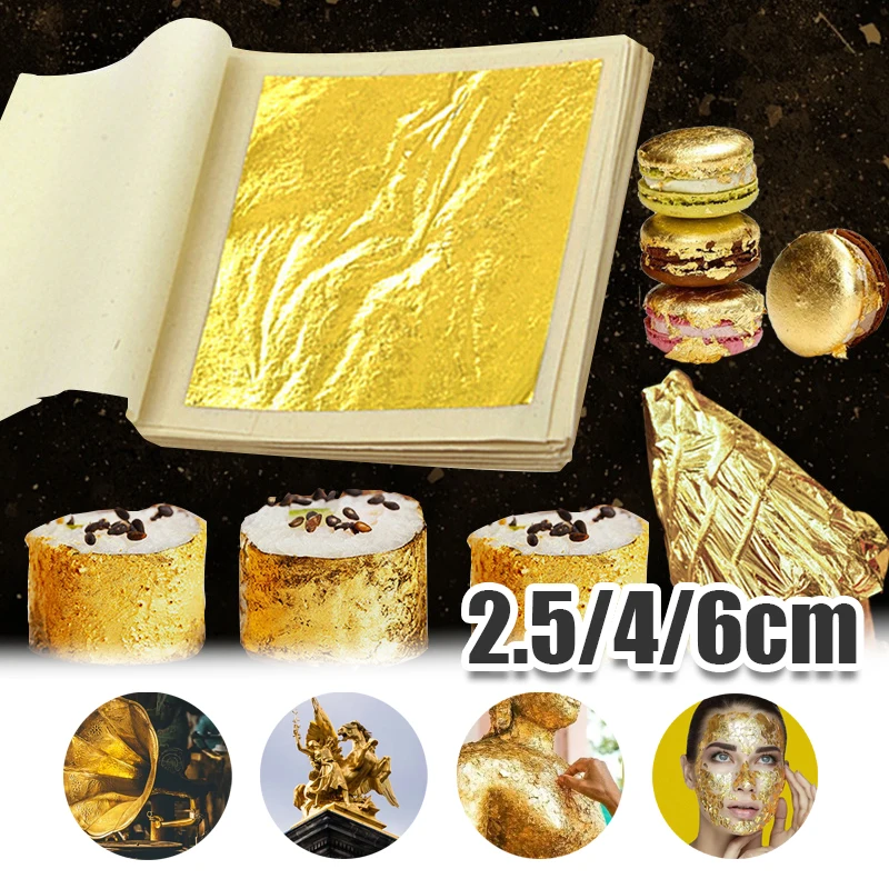 

Real 24K Gold Leaf Sheets in 3 Sizes 98 Percent Pure Gold Foil for Art Craft DIY Decorations Gilding Skincare Beauty