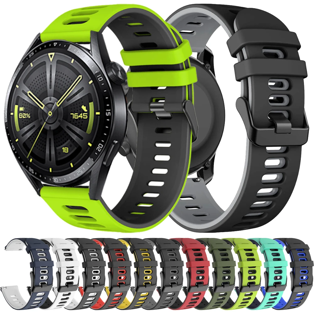 Sport Silicone 20mm 22mm Band For HUAWEI WATCH 4 GT 3 46/42mm Strap HONOR Magic Watch 2 GS Pro ES Soft  Bracelet Wristbands Belt