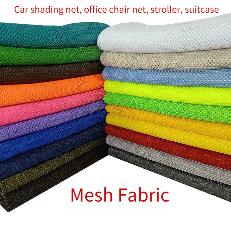 Mesh Fabric By The Meter for Chair Net Suitcas Stroller Hammock Diy Sewing Cloth Wearable Sunshade Durable Plain Black Blue Red