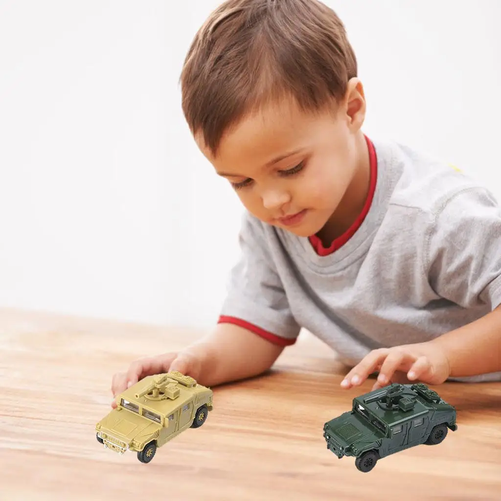 Juego de 2 vehículos militares modelo de arquitectura de ensamblaje 1:72 para regalo