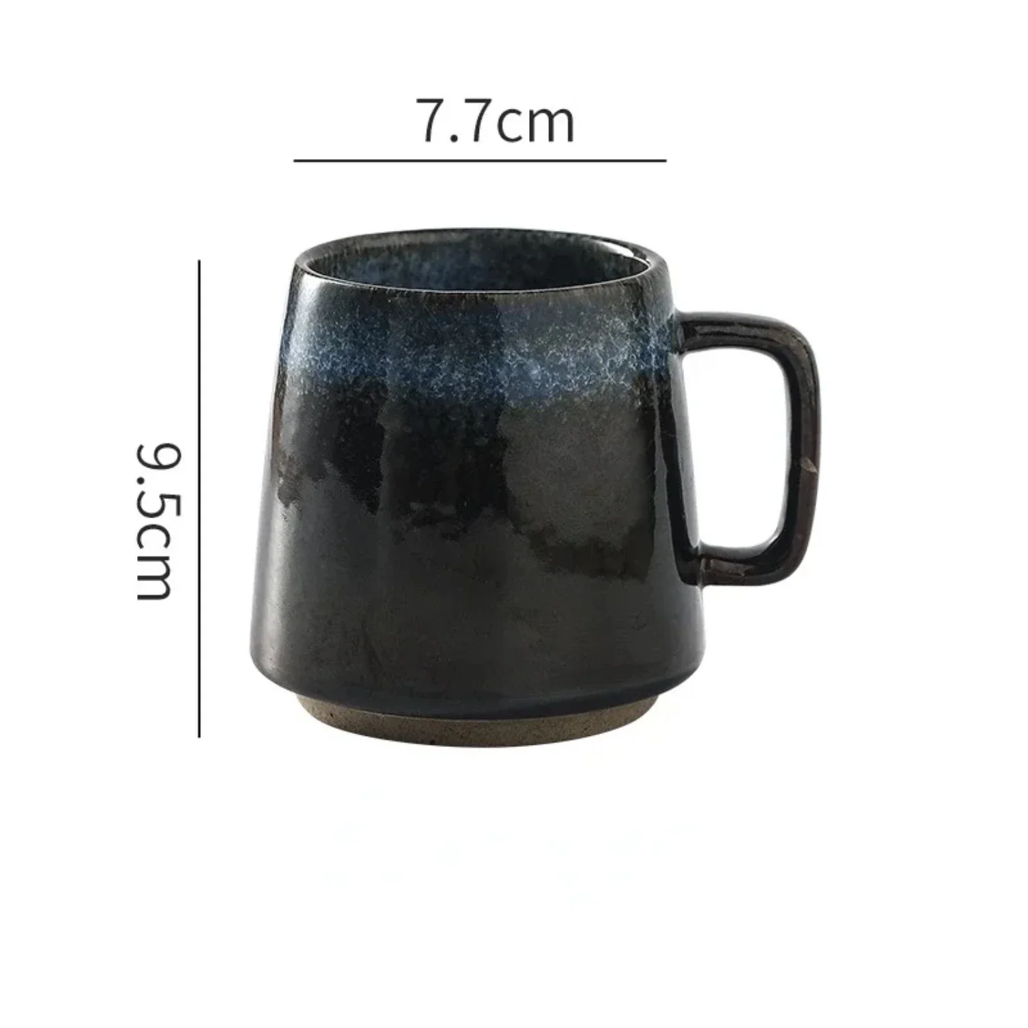 Retro ถ้วยกาแฟเซรามิคถ้วยอาหารเช้าแก้วเซรามิคหยาบชายามบ่ายหรูหราบนโต๊ะอาหารแก้ว