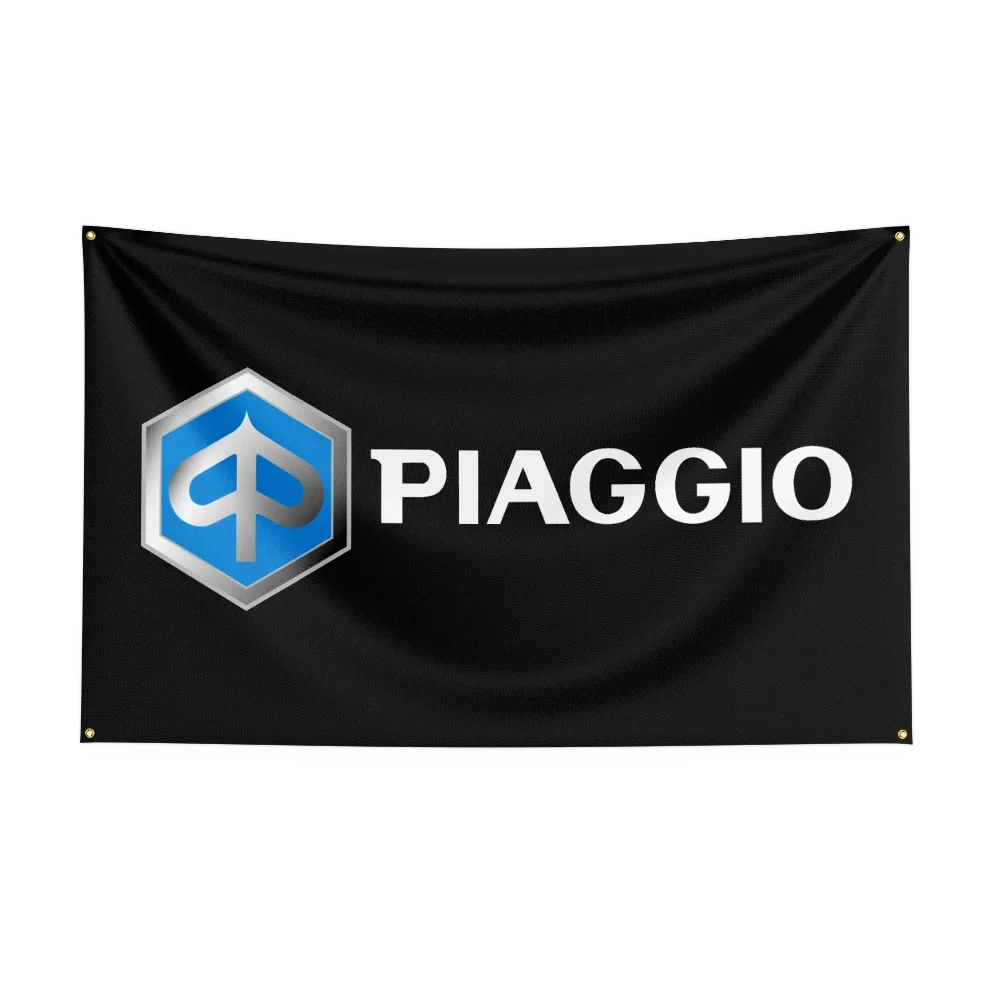 3x5 Ft Piaggios Motorcycle Racing Flag Polyester Printed Cars Flags Banner Tapestry for Room Garage Decor