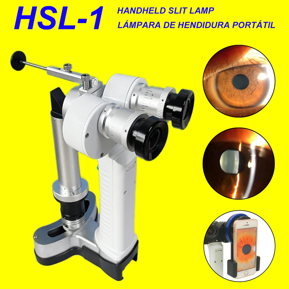 Portable Handheld Slit Lamp Microscope 2 Step Magnification Human Vet Ophthalmic Eye Corneal Examination