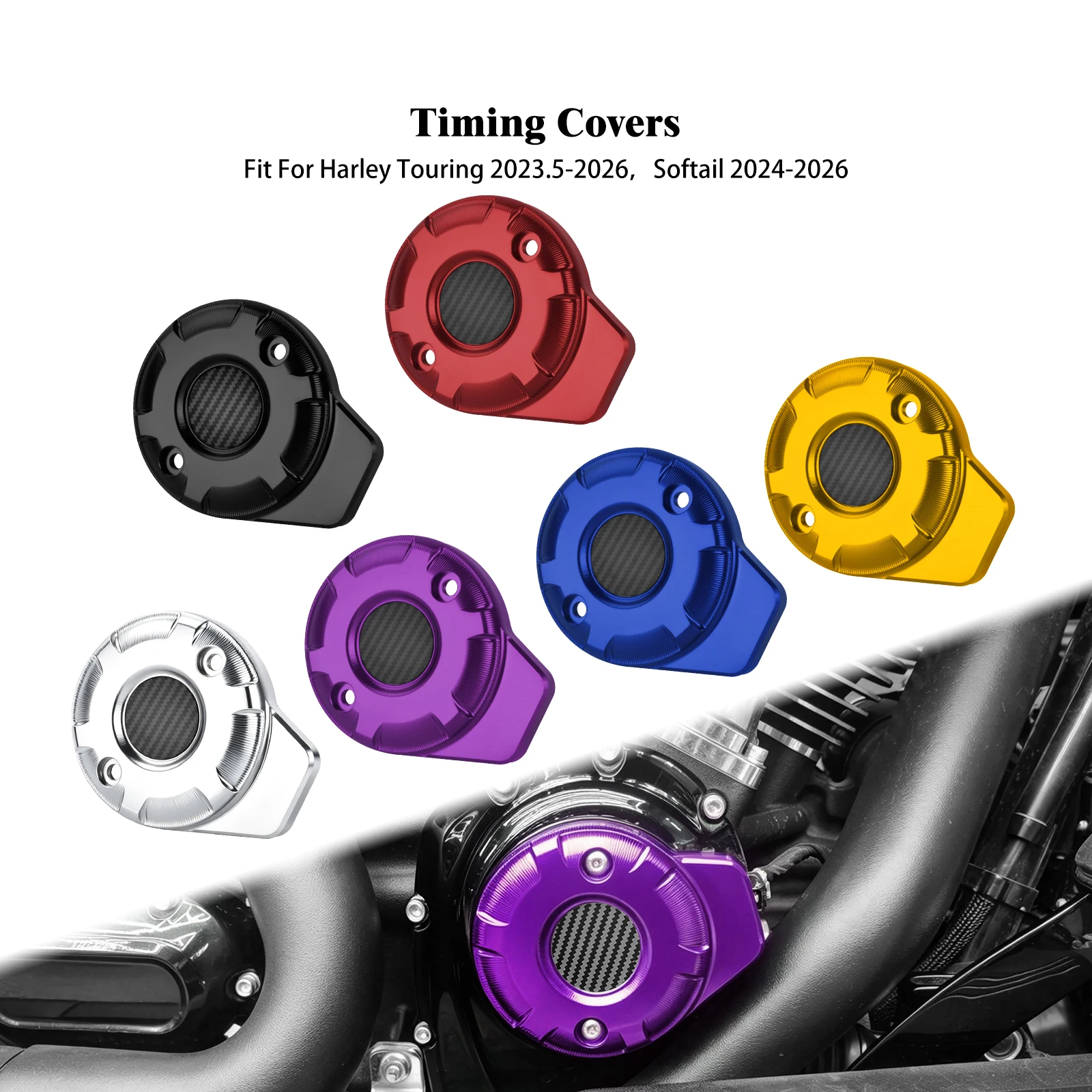 Motorcycle Timing Cover CNC Cam Covers Timer Trim Cap  For Harley Touring 23.5-Up FLHXSE FLTRX 2024-Up Street Road Softail 25-Up