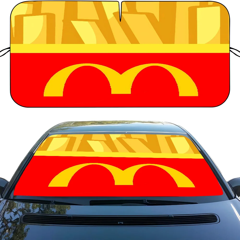M-McDONALD S غطاء الزجاج الأمامي سيارة الزجاج الأمامي راية نافذة السيارة الظل الزجاج الأمامي ظلة ديكور السيارة الغربية
