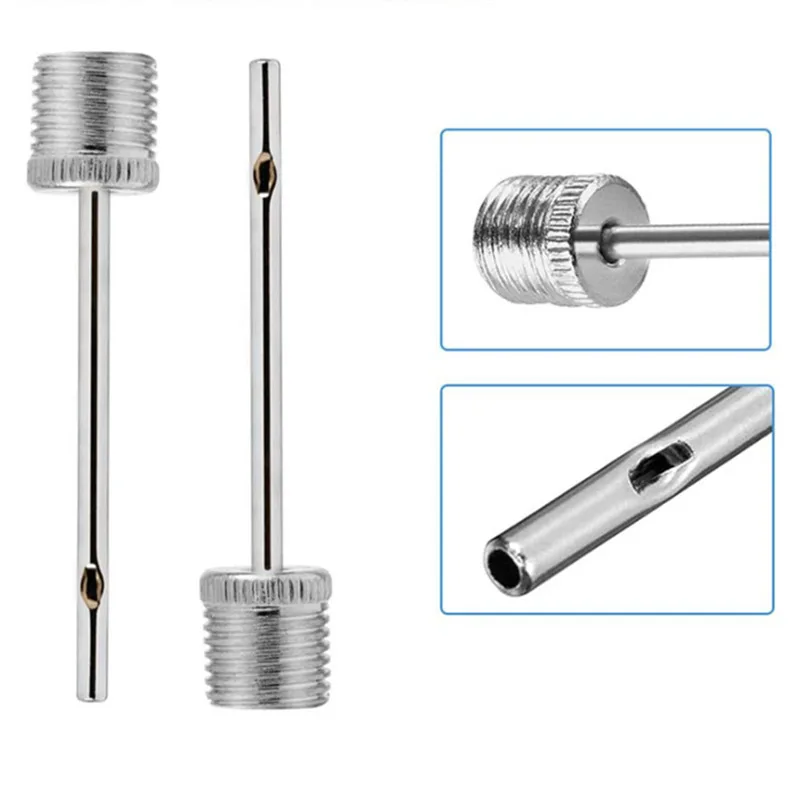 Insuflando a agulha da bomba para a bola do esporte, agulha para o futebol, basquetebol, futebol, adaptador inflável da válvula de ar, pino inoxidável da bomba do aço, 5 PCes, 10 PCes