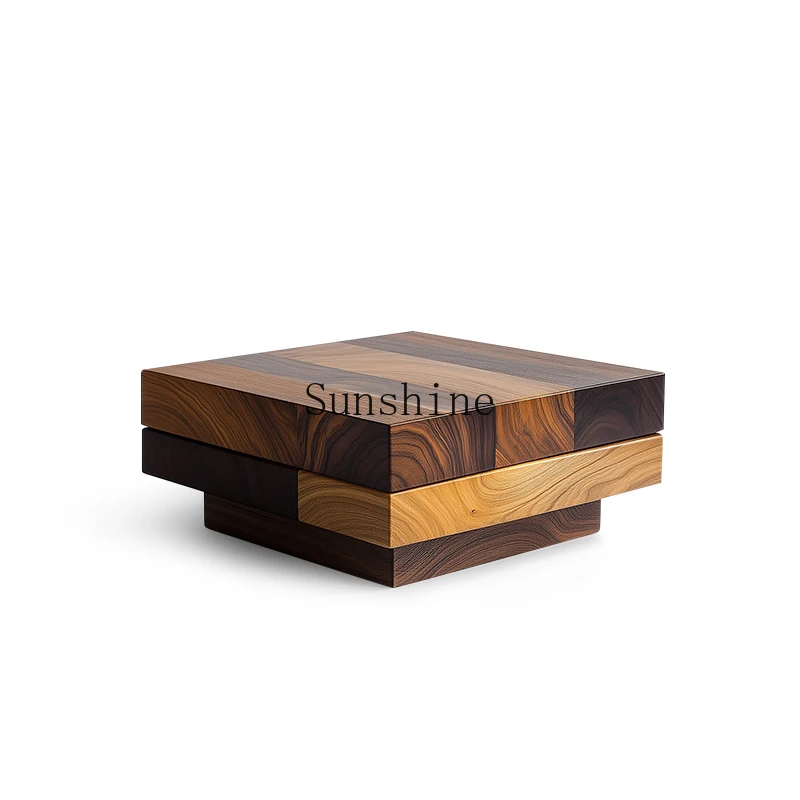 

Italian minimalist solid wood coffee table high-end modern living room creative art square coffee table