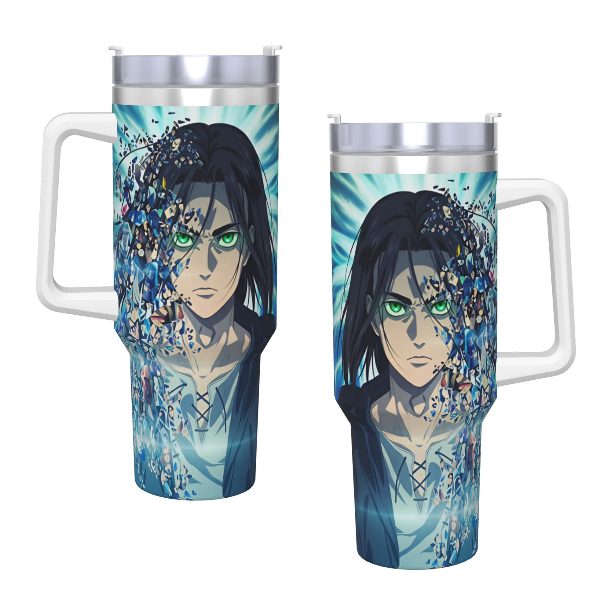 Attack On Titan Stainless Steel Tumbler  Travel Thermal Mug With Straws and Lid Large Mugs Cup Cold and Hot Water Bottle