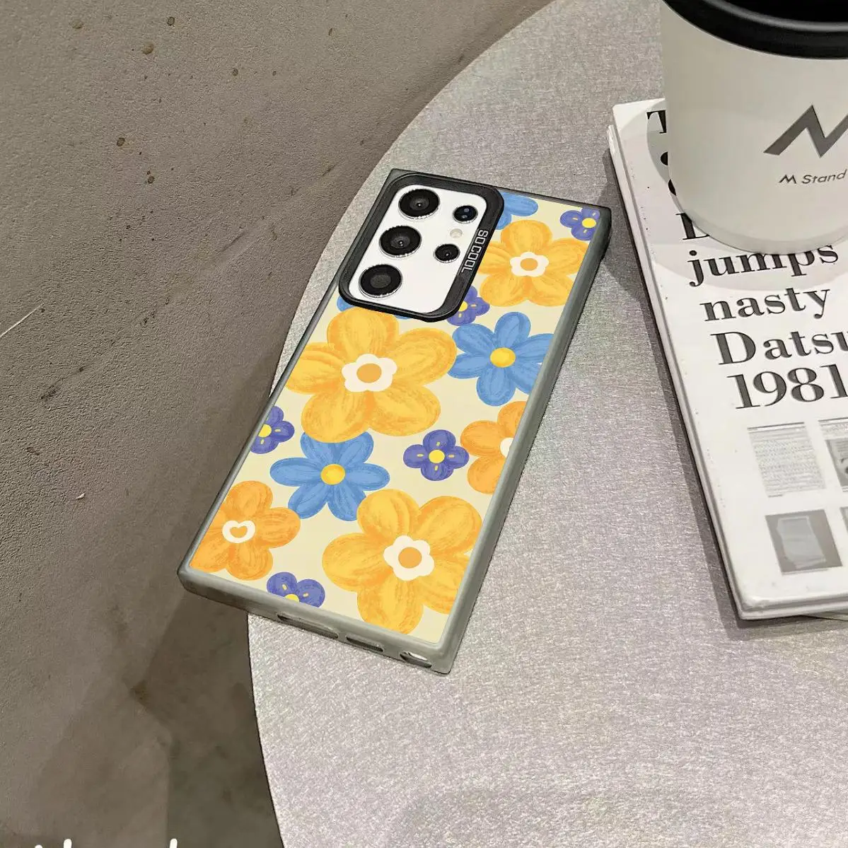 حافظة هاتف محمول على شكل زهرة صفراء مطلية بالزيت مناسبة لهاتف سامسونج S25 24 23 22 21 20 Plus/Ultra/FE مضادة للسقوط والصدمات #4