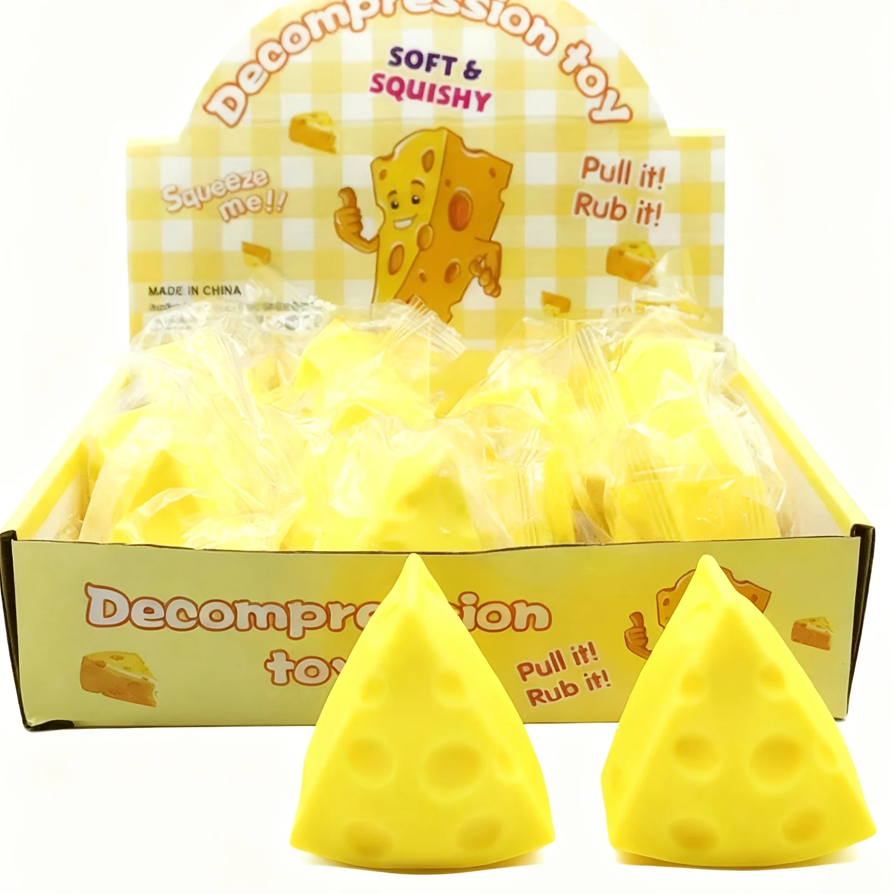 New Cute Cheese Squishy Toy, Novelty Cheese Squeeze Toy / Perfect Christmas & Party Favors