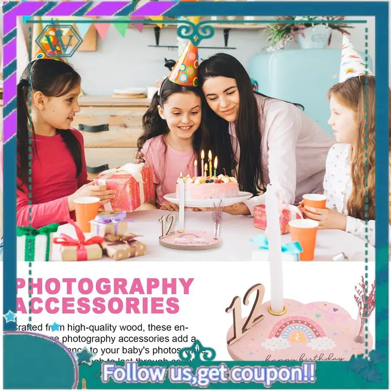 Baby Milestone Number Memorial Cards Kit For Newborn Baby Wooden Engraved Age Photography Accessories Birthing Gift