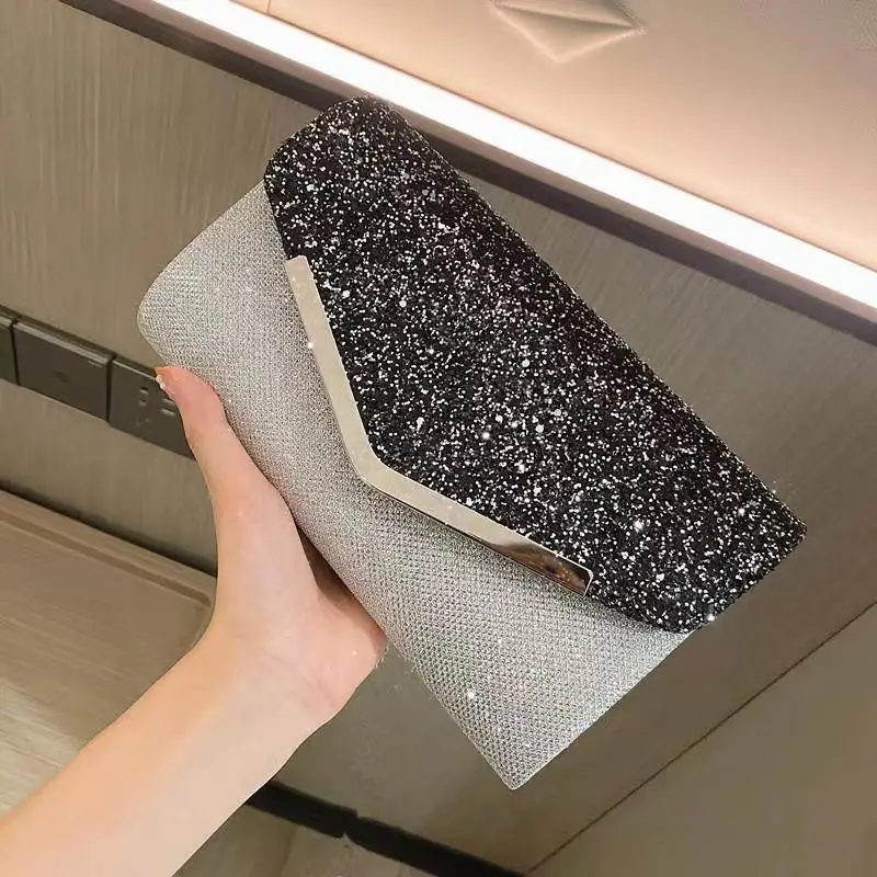 

PU Leather Luxury Women Evening Bags Sequins Clutch Party Dinner Bag Lady Dress Shoulder for Mobile Phone Purse Handbags