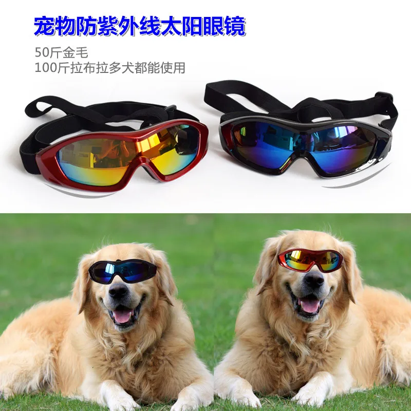 Medium and large dog UV sun glasses Pet dog sunglasses windproof sun protection goggles Golden hair play cool