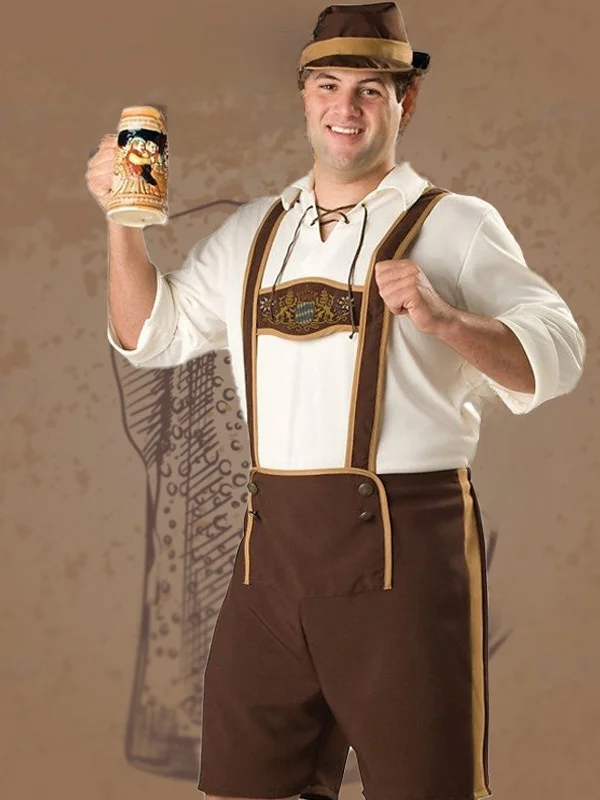 

n Mh Beer Festival Costume Bavarian Men's Beer Outfit Performance Stage Play Costume Men Traditional German Suit