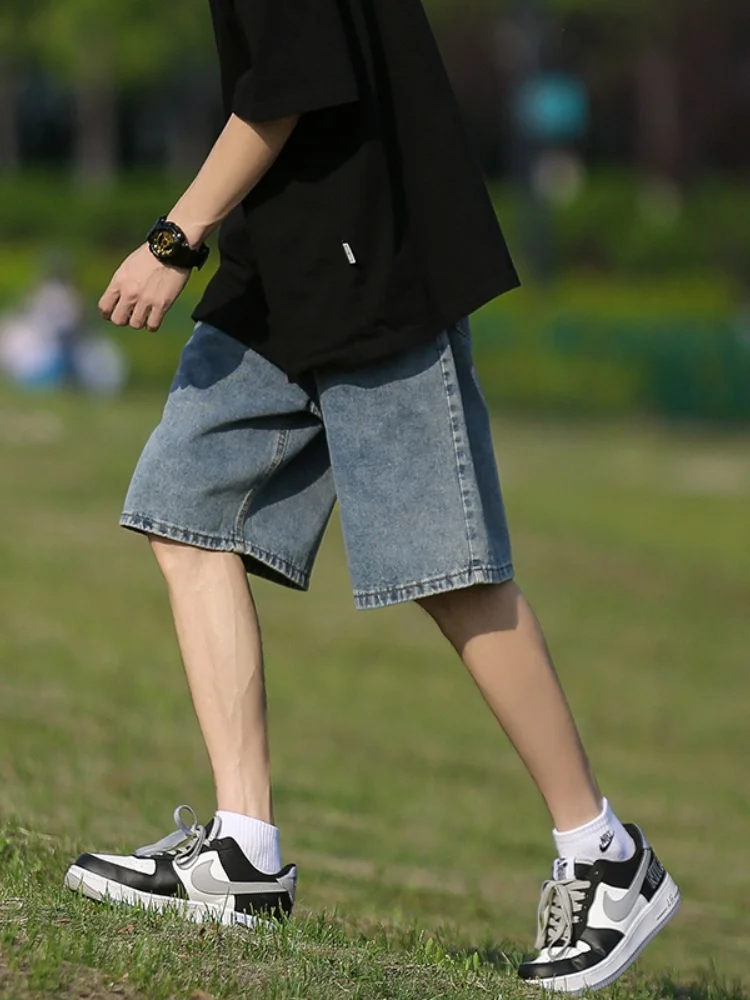 

Loose Men's Jeans orts American Sle Casual Summer Wear Vintage Waed Denim Pants Youthful Energy Faion Brand