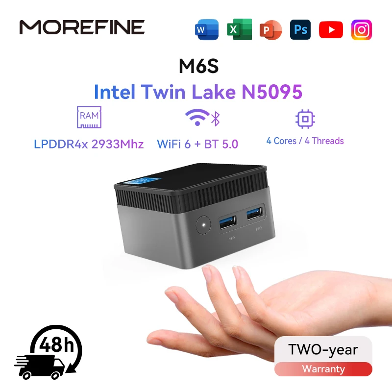Mini PC MOREFINE M6S Intel N5095 8GB