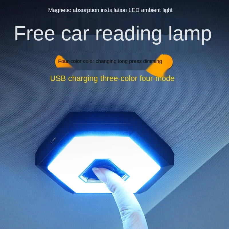 Wireless Led Usb Car Interior Ceiling Dome Light Reading USB Charging Roof Magnet Lamp Touch Type Night Light Trunk Rechargeable