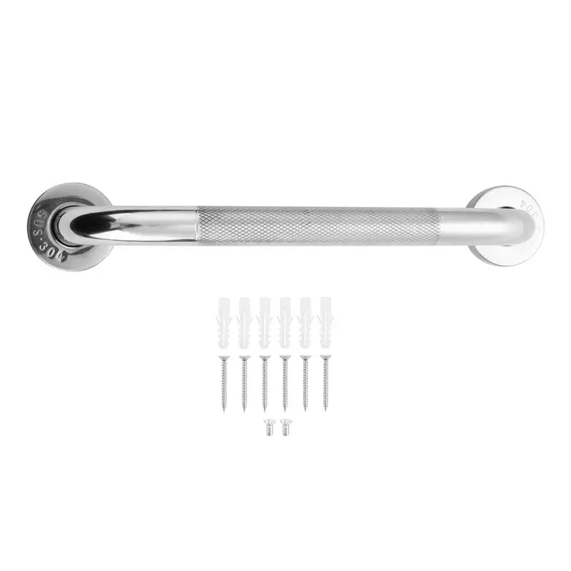 A27F-12-Inch Non-Slip Shower Grab Bar Chrome-Plated Stainless Steel Bathroom Grab Bar With Textured Handle