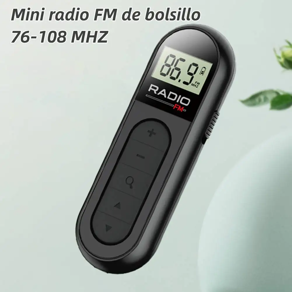 راديو FM صغير للجيب قابل لإعادة الشحن راديو محمول 3.5 ملم مشبك مقبس سماعة الرأس راديو صغير لاجتماع الدليل السياحي الرياضي #2