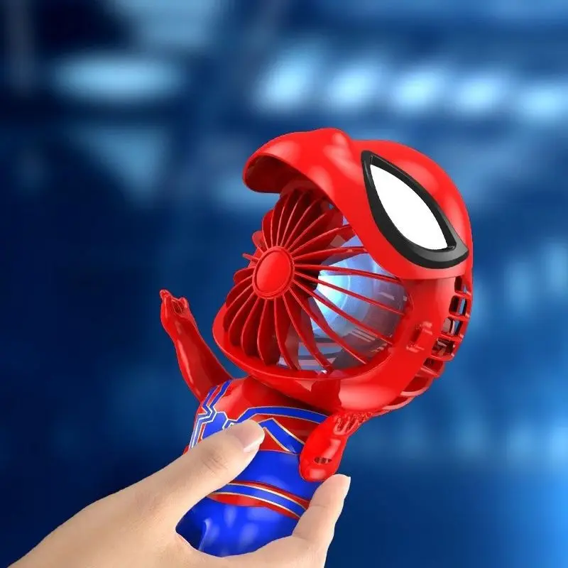 Spider-Man animation peripheral creative three-dimensional novel helmet switch handheld small fan portable silent strong wind