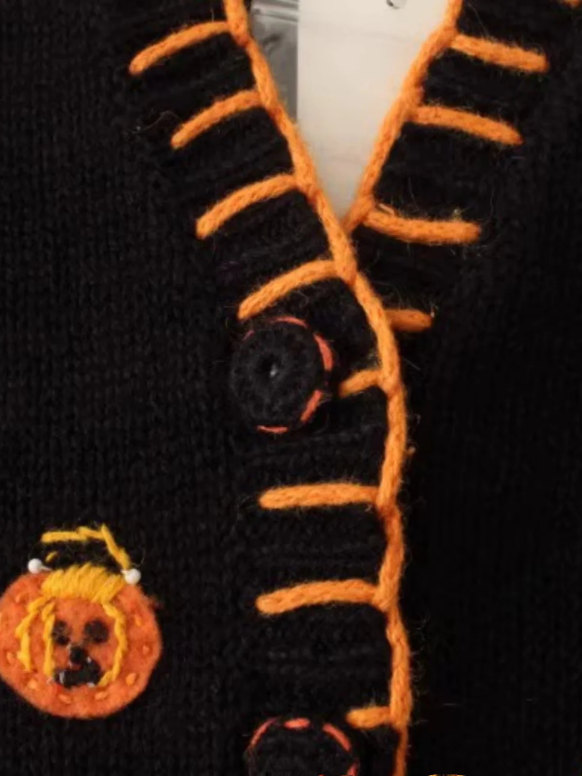 

Вязаный жилет в стиле ретро из тяжелого льна и хлопка с вышивкой, мультяшный слив, жилет для родителей и детей на Хэллоуин, V-Ne, открытый C...