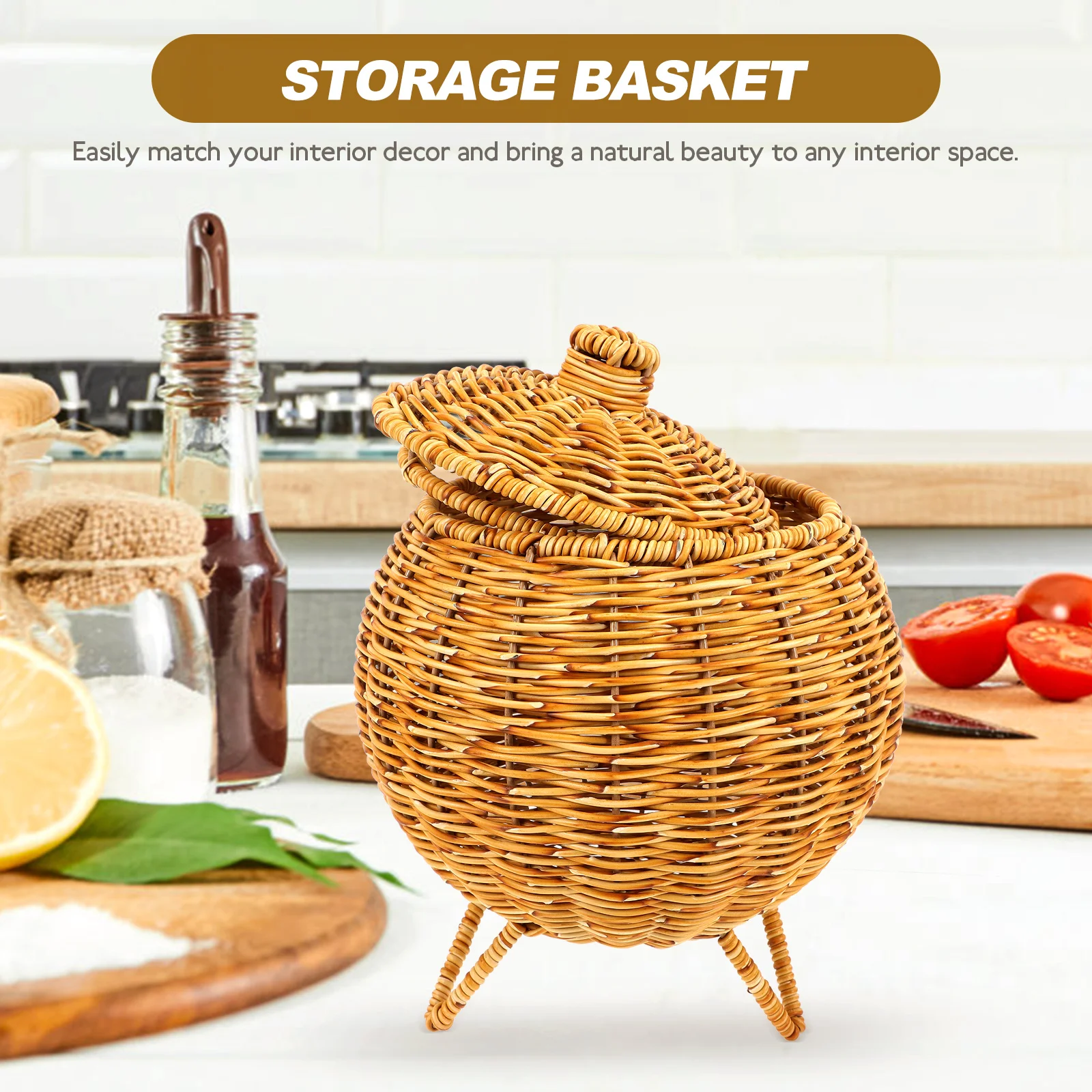 

Pcs Bamboo Weaving Storage Basket Household Egg Holder Multi Function Fruit Basket Woven Organizer Pumpkin Shape