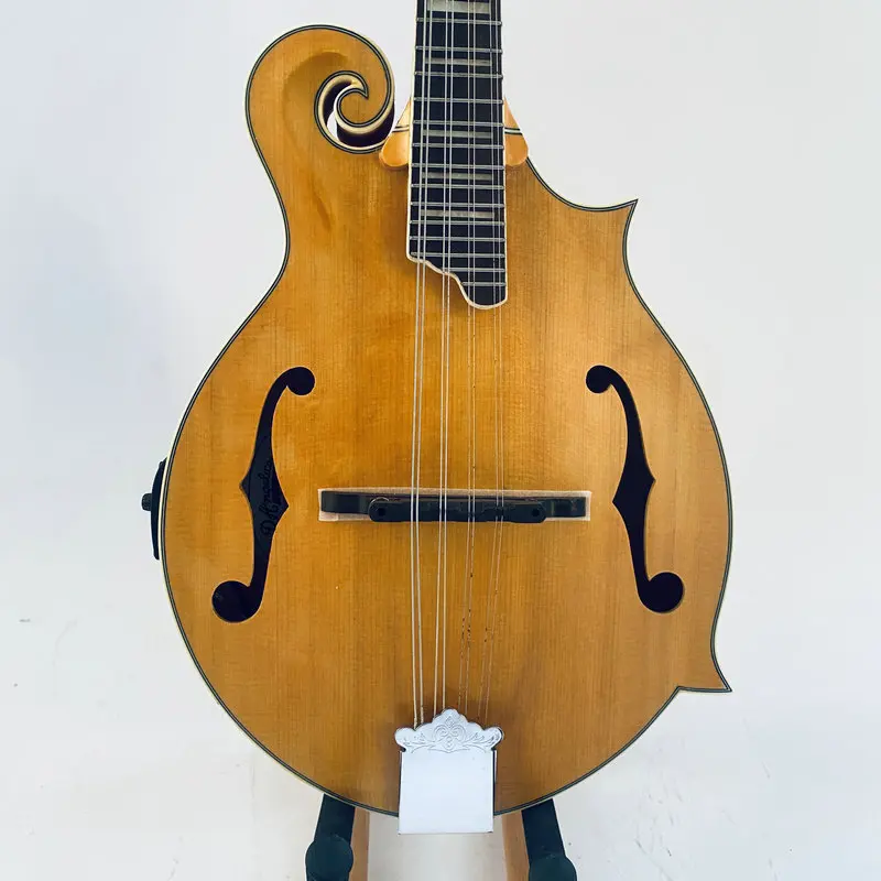 All Solid Mandolin Spruce Top Flamed Maple Back and Side Electric and Acoustic 8 Strings  68CM Length Genuine Authorised