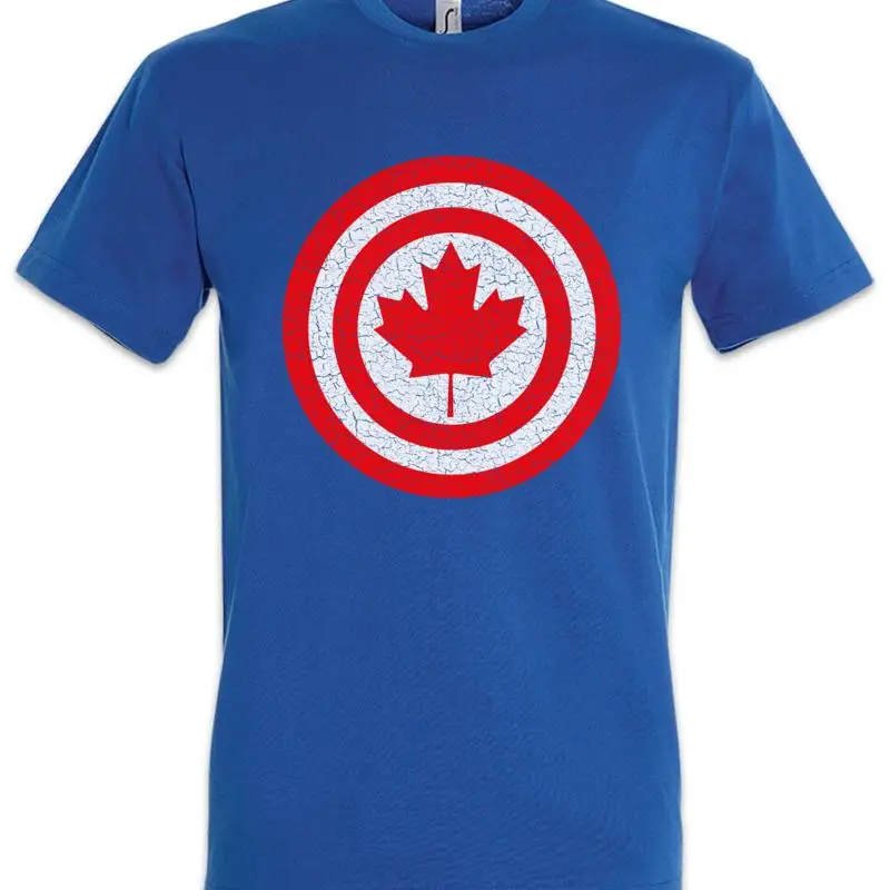 Captain Canada T Shirt Canadian Flag Banner America Geek Nerd Fun Shield
